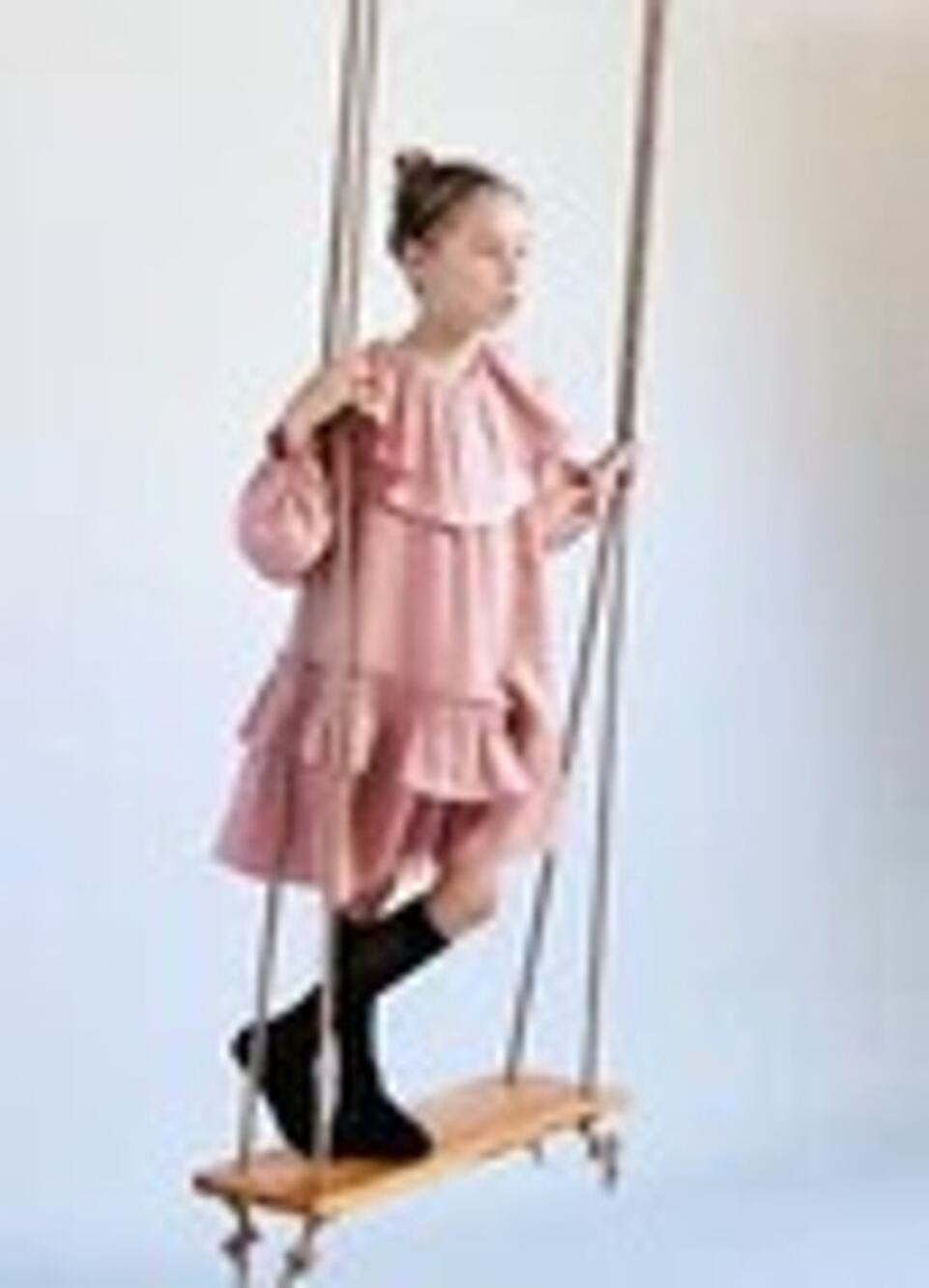Zara Girls Dusty Rose Ruffled Shimmery Dress Special Occasion Size 13-14